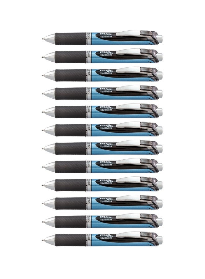 بنتل قلم حبر جاف قابل للسحب من Pentel EnerGel RTX، رأس متوسط، طرف إبرة، حبر أسود، علبة من 12 قلمًا (BLN77-A) - Image 1